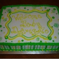 Green Baby Shower This customer wanted a cake for a baby shower, decorated in different colors of green. She wanted something "funky". This is what...