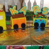 Train Birthday Cake I used several ideas from this site to create this train cake for my son's 2nd birthday. It was chocolate cake with buttercream icing...