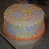 Not Perfect Flowers this cake was done for my co-workers, im not too good at getting things perfect yet, so i just did some pruposly unperfect flowers.