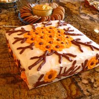 Fall Reception Cake This cake was for a girl I went to school with...her and her husband got married in the Caribbean and was having a casual wedding reception...