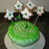 Flowercake this cake i made for my mothers birthday. I used the wondermold pan and baked some cookies to put on top of it. my children only ate the...
