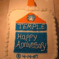 Glue Bottle Cake Anniversary cake for a friend. She wanted a glue bottle. Sheet cake, chocolate chip fudge with buttercream icing and decorations.