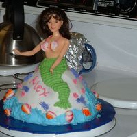 First Mermaid Cake I did this cake for a little girls birthday.