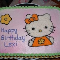 Lexi's 5Th Birthday Cake I did this cake for my Boyfriends little sister. I used a piping gel transfer for the hello kitty & filled in with stars. Thanks for...
