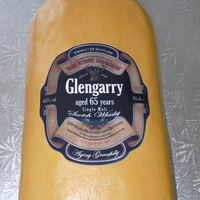 Scotch Bottle Edible image tailored to look like Glenfiddich but named after birthday boy...small details in label about where he was born and when etc...