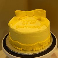 21St Birthday Per b-day girl's request: Ice cream cake: Red velvet cake, vanilla bean ice cream filling, cream cheese frosting, fondant accents