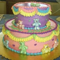 Teddy Bear Cake Teddy bears are made out of fondant with a sculpy mold!