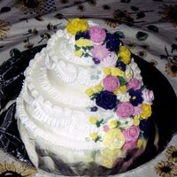 Cascading Garden This cake has royal icing flowers. :)