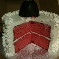 Cake For My Brother's Birthday 8" hexagon, Extreme Cherry cake recipe on CC, sugarshack icing recipe, vanilla bean cream cheese filling, topped with an extra large...