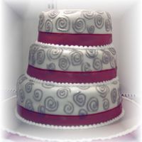 Shandra Looks like a simple cake, but I seemed to have major issues with it. I am not happy but have run out of time so I hope the bride is okay....