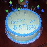 3Rd Birthday Cake This was done for my son! I could not decide on a character theme for his party so we went with navy blue and lime green. I added gumpaste...