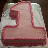 Girl 1St Birthday This was done for a little girl's first birthday to match the partyware.. there is a matching 6in smash cake as well