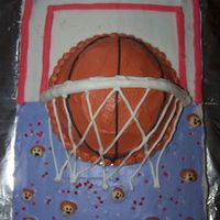 My Daughter's Basketball Cake I made this last week for my daughter's 10th birthday. I messed up a little on the net and I still have a problem with my frosting...