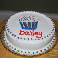 Cupcake Smash Cake This is a 6 inch round smash cake. Cupcake is free handed.