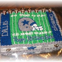 Dallas Cowboys Birthday This cake was requested by a good friend. Her son was turning 8 and loves the Cowboys. I am a Green Bay Packers fan so I put a tiny BF #4 (...