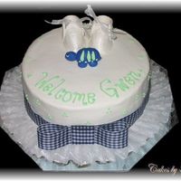 Baby Shower This is a baby shower cake I did for my step sister. She is decorating her nursery in a turtle pattern so I made this cake to match. Cake...