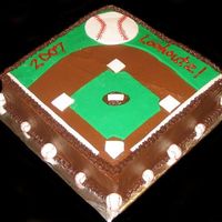 2007 Lookoutz! I made this cake (with ideas from this site!) for my son's year end baseball party. BC icing, fondant accents.