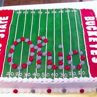 Osu Vs Michigan Cake Made this cake for the OSU vs Michigan game a few weeks ago. Fudge marble cake with chocolate mousse filling. Thanks for looking!