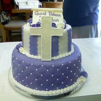 Communion Cake Full picture of the communion cake. Cake was chocolate with whipped chocolate ganache filling. Cake was for a 14 year old girl who loves...