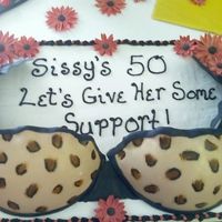 50Th Birthday "support" Cake Here is another "support" cake. This was for my aunts 50th birthday. White cake with Praline's and Cream coffee creamer...