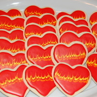 Burning Hearts I made these cookies for my son's class,and my sisters for valentine's day. Iced with antonia's royal icing. Idea for cookie...