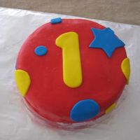 Smash Cake Fondant. My son's first birthday. I was getting SCREAMED at by 2 kids the entire time so it was a rush job! This is the smash cake....