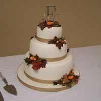 Fall Wedding Fall themed wedding cake done as my wedding gift to my best friend. I live in Florida and the wedding was in Tennessee. I was also a...