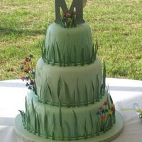 Outdoor Spring Wedding My cousin got married yesterday in an outdoor ceremony on his family's farm and wanted a cake that was fitting of the spring theme....