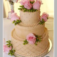 My First Wedding Cake! My first wedding cake! Also my first time working with impression mats and dragees. Thanks to Caroline Johnson Photography for giving me a...