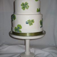 Scrapbook Flower Cake Dummy Cake covered in fondant with scrapbook design details.