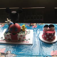 Mickey Mouse Clubhouse And Mini Minnie Mouse Cake I made these two cakes for a little girl who was turning 3. The Mickey Mouse Club House cake was quite a challenge for me I used lots of...