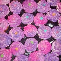 Cupcake Party 40 standard cupcakes for a bday party. Half were triple chocolate and the other half were white. Air-brushed the color on top. Simple and...