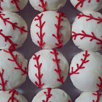 Baseball Cupakes Baseball cupcakes covered in BC.