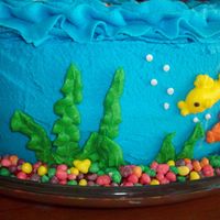 Under Water Birthday All BC birthday cake. Nerds rope around bottom.
