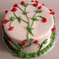 Rosebuds And Vines This was just a practice cake making rosebuds and just using up some frosting. Cream cheese frosting on a Carrot cake. Yum!!