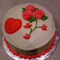 Red Roses And Heart Just a simple cake for Valentine's Day