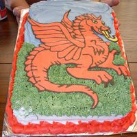 Dragon Buttercream Transfer This is my second attempt at a buttercream transfer. The cake was for my son Franks' 33rd birthday. He was thrilled and that is all...