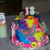 Butterflies This was a cake for my daughters friend and we made it together. She painted the butterflies but only the tops! Know that she sees the...