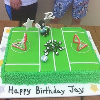 Lacrosse Field Cake Lacrosse field cake covered in fondant with gumpaste decorations.