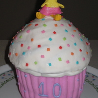 Giant Cupcake 10th Birthday cupcake