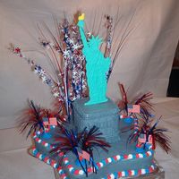 Statue Of Liberty I had fun making the fourth of July cake from the Wilton book. Unfortunately it was so hot that day it made piping the buttercream almost...