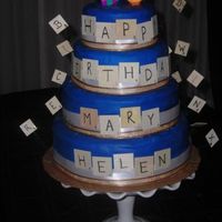 Tiered Scrabble Birthday Cake I made this scrabble themed cake for my mom's 50th birthday that had a game night theme.