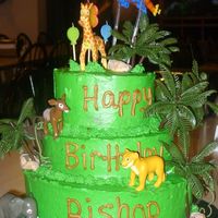 Tiered Diego Birthday Cake This tiered jungle themed Diego cake was made for a very excited 2 year old.