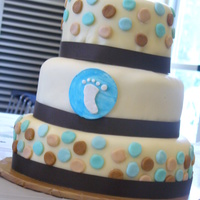 Polka Dot Baby Boy Shower Cake 