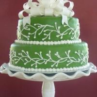 Sage Baby Shower Cake This sage fondant covered cake was made for a friend's baby shower.