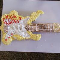 2Nd Try Guitar Cake I made this for my grandaughter today The first one fell off the table ( I still dont know how) and I only had 2 hours before birthday time...