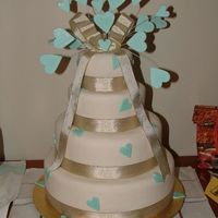 Wedding Cake wedding cake i made for my anty. it was a chocolate mud, caramel mud, strawberry mud and a white choc mud.pretty easy to make. the cake is...