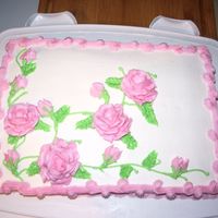 Wilton Course I Final I figured out the reverse shells! Much easier on a square cake. First ever try at roses, they need some work but I'm pleased. By the...
