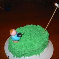 R/c Airplane Cake A last min idea for a birthday cake for my Hubby who is a R/C pilot. He love it. First time using the grass tip, so not very even.