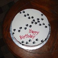 Paw Prints Chocolate Cake with Almond BC icing. My first paid birthday cake. They wanted some sort of animal thing but not sure what, this is what I...